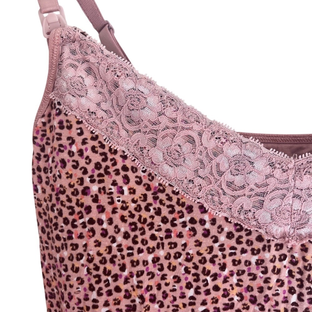 Love by Gap Nursing Nightgown Pink Leopard Print size Large - Picture 5 of 8